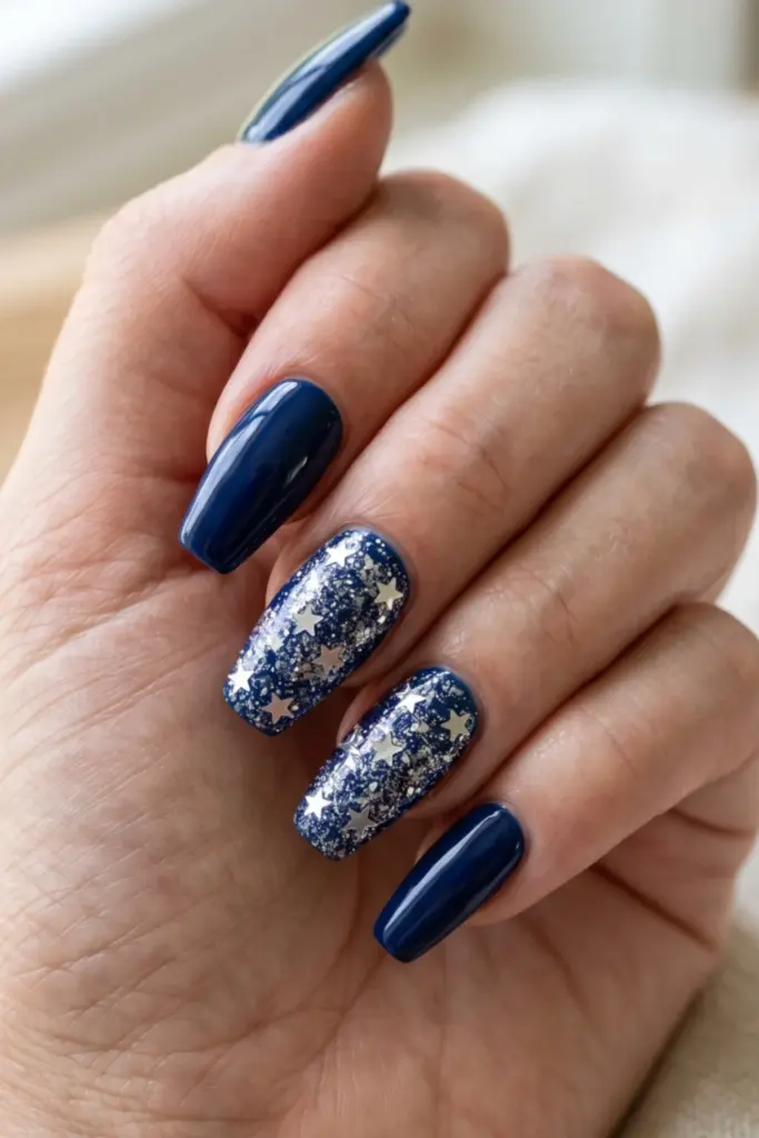 star-spangled-glitter-accent-nails-fourth-july-summer-nail-colors-design-ideas