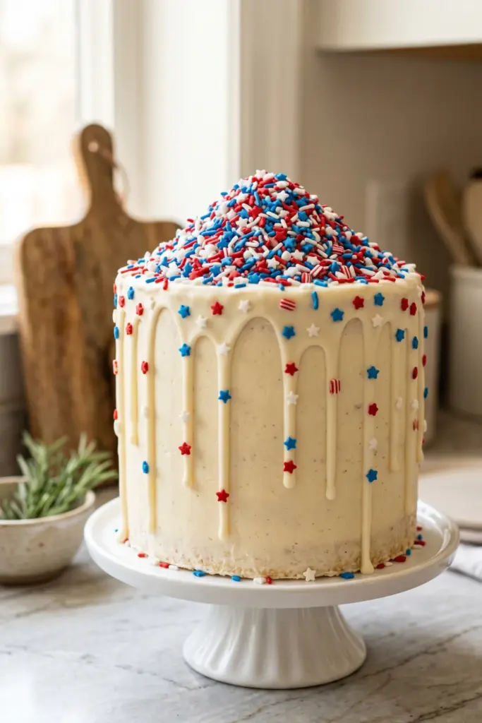 star-spangled-sprinkle-drip-cake-fourth-july-patriotic-decorations