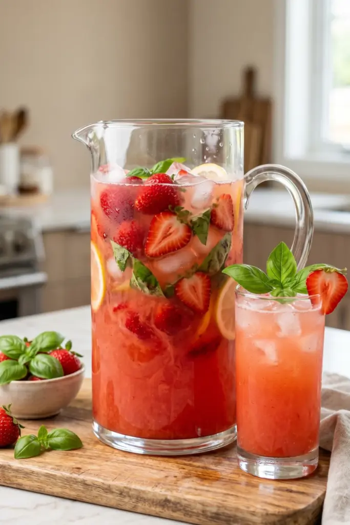 strawberry-basil-lemonade-punch-summer-party-fourth-july