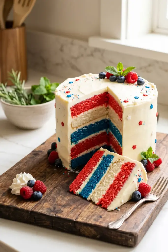 striped-layer-cake-red-white-blue-inside-fourth-july-patriotic-decorations