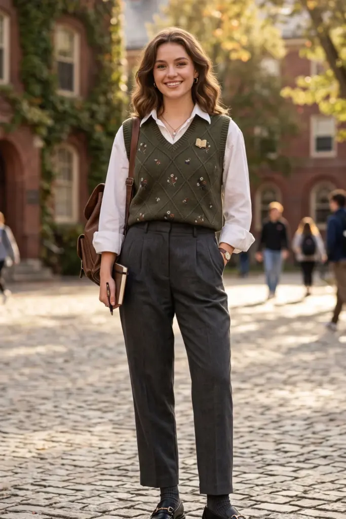 sweater-vest-white-button-up-cute-school-outfit-ideas
