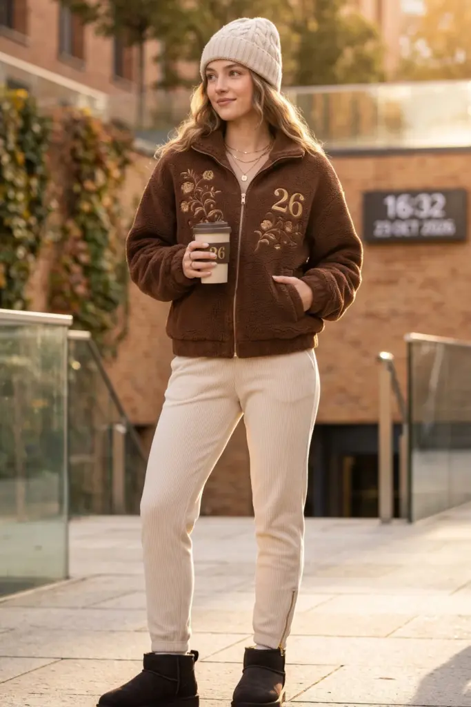 teddy-fleece-jacket-joggers-uggs-cute-everyday-school-outfits-pinterest