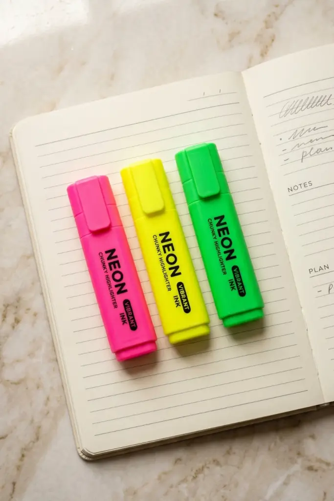 the-neon-highlighters-set-chic-trendy-contemporary-back-to-school-backpack-aesthetic-essentials-supplies-ideas-high-schoolers-2026