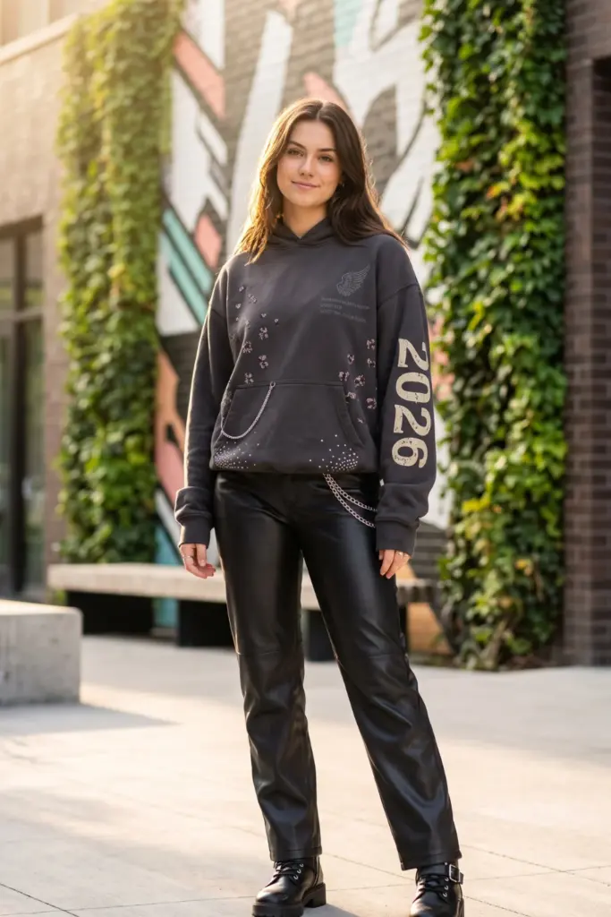 viral-trendy-school-outfits-hoodie-leather-pants-combat-boots-chic-ideas