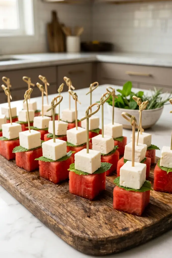 watermelon-feta-bites-affordable-fourth-july-food-ideas