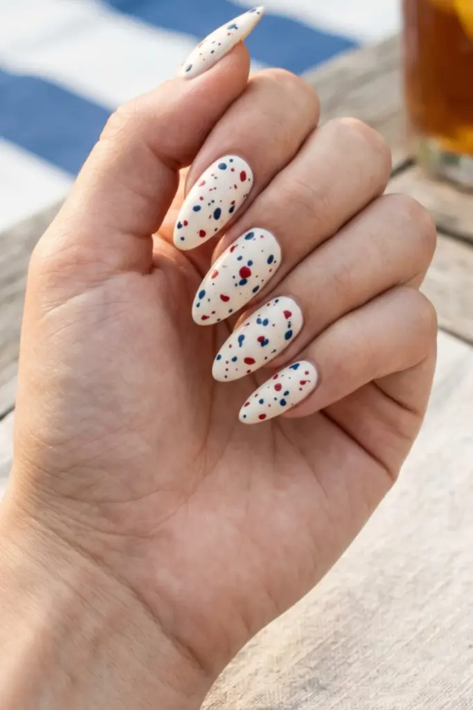 white-nails-red-blue-speckles-fourth-july-summer-nail-colors-design-ideas