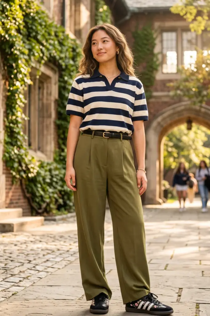 wide-leg-trousers-striped-polo-shirt-adidas-samba-sneakers-cute-viral-school-outfit-design-ideas-with-sneakers-2026