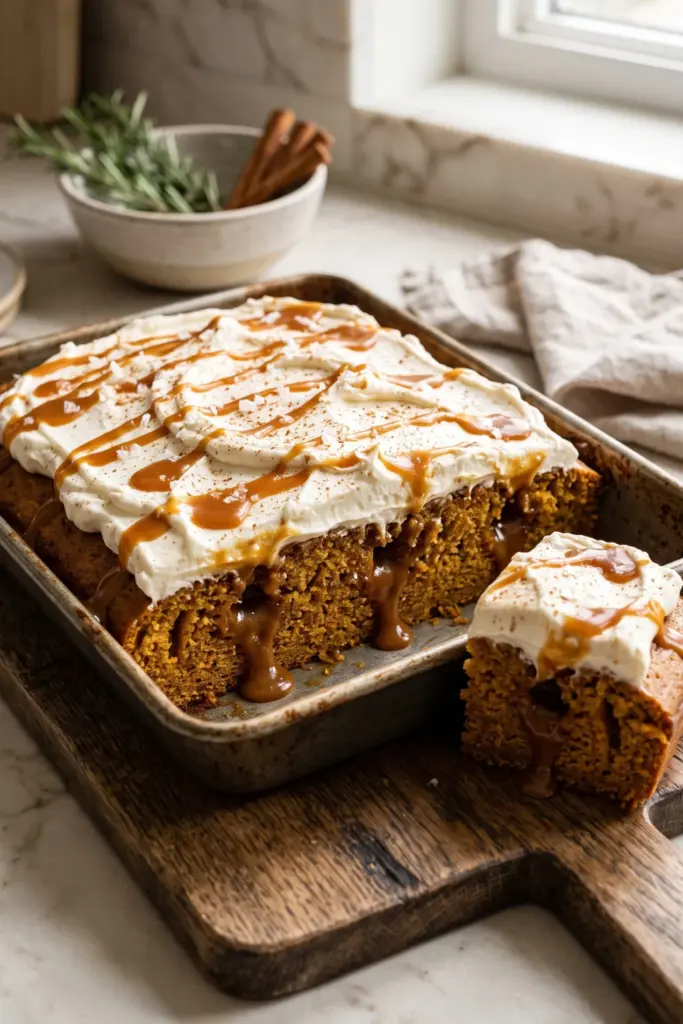 easy-back-to-school-pumpkin-caramel-poke-cake