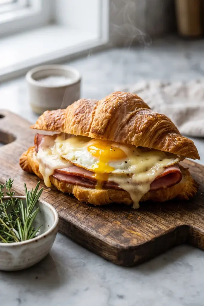 ham-cheese-croissant-breakfast-sandwiches