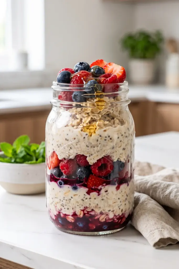 overnight-oats-mixed-berries-breakfast