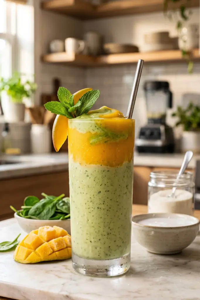 tropical-green-power-smoothie-spinach-mango