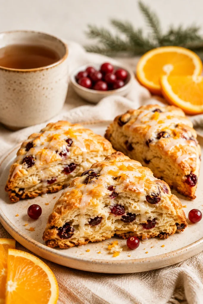 Buttery cranberry orange scones with citrus zest are among the best winter baking recipe ideas for cozy days.