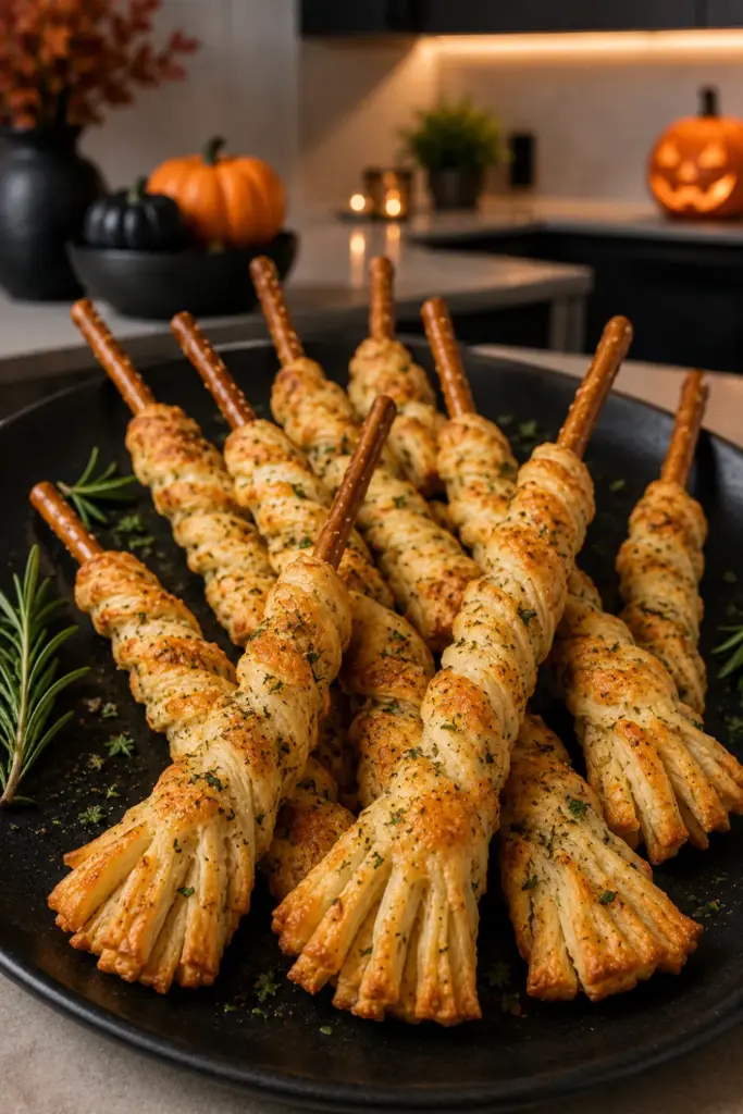 broomstick-twists-cheese-herb-best-halloween-puff-pastry-recipes