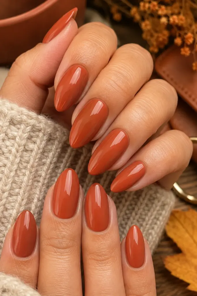classy-fall-nail-colors-terracotta-clay-autumn-manicure