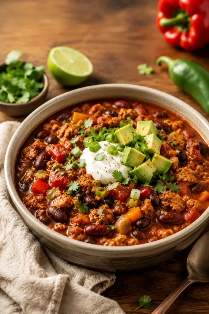 One-pot lentil and sweet potato stew with tender orange sweet potatoes, lentils, kale, tomatoes, and warming spices in a cozy winter setting.