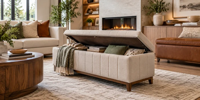 Modern Living Room Benches With Smart Storage Ideas