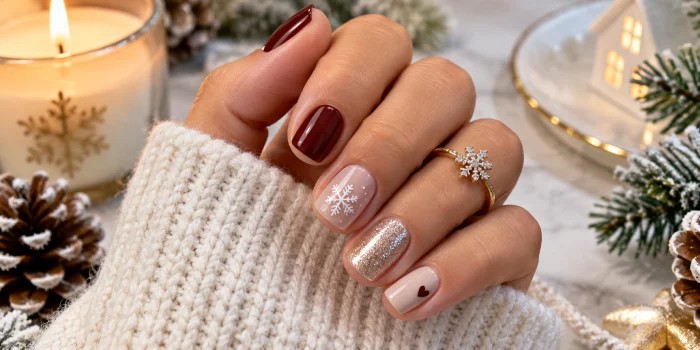 Simple Winter Short Nail Design Ideas for Cozy Looks