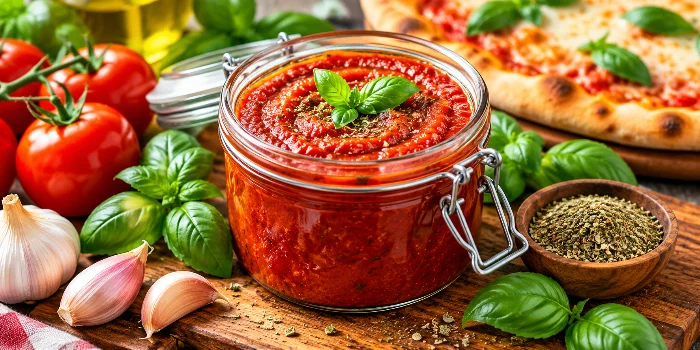 Best homemade pizza sauce recipes made from scratch with fresh tomatoes, garlic, basil, and Italian herbs for delicious homemade pizza.